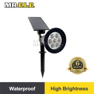 7W LED Solar Garden Spotlight Outdoor Waterproof Lawn Lights Landscape Lamp for Yard Garage Garden R