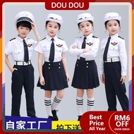 ♤kids costume occupation baju pilot kanak kanak Kanak-kanak Little Navy Show Costume Pilot Costume Tadika Choral Costume Boys and Girls Air Force Kapten Uniform Set♚