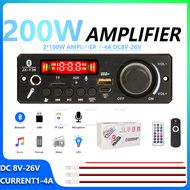 Bluetooth Amplifier Board 2x100W Stereo MP3 FM USB TF AUX Karaoke Decoder With Mic Input Spectrum Di