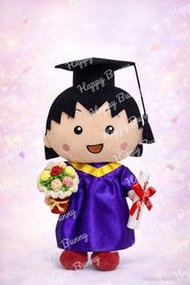 現貨🐰🐰正版日本版小丸子畢業公仔 cm可繡名字 學士服畢業禮物 動漫周邊 Melody Hello Kitty，超人，火影忍者，手織畢業公仔，加菲貓 ，baby yoda, miffy, melody