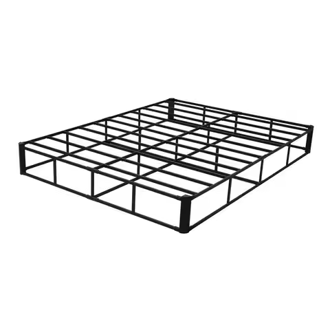 Box Spring, Queen Size Bed Frame with Washable Fabric Cloth, Heavy Duty Metal Frame for Queen Bed, 9
