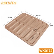 Chefmade official พิมพ์เค้กพัฟ อุปกรณ์ทําขนม อุปกรณ์ทําเค้ก ถาดอบขนม ถาดเค้ก ถาดอบขนมสี่เหลี่ยม 14 cup สีทอง WK9172