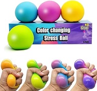 Eutreec 4 Packs Fidget Stress Balls for Kids Adults Fidget Sensory Balls Squishy Balls Stress Relief Ball Fidget Toy Squeeze Toys Anxiety Relief Color-Changing Glittery Anxiety Toys