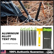 ￼Velocity Tent Peg Set With Paracord and hammer Tent Nail Camping Peg Flysheet Peg Ground Sheet Peg 