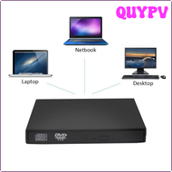 QUYPV 1MB USB DVD เครื่องเล่นวีซีดีซีดีดีวีดีไดรฟ์ภายนอกนักเขียนนักเขียนไดรฟ์ออปติคัลสำหรับเดสก์ท็อปพีซีคอมพิวเตอร์นักเขียนอ่านเตา CD-RW DVD APITV