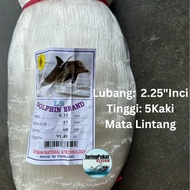 033MM X 57MM (2.25" Inci) X 60Mata  X 91.4Mtr Jaring Pukat Ikan / Mata Lintang / Isi Kosong / Warna 