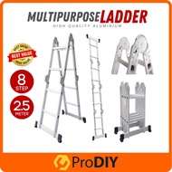 8 Step 2.5m Multipurpose Ladder Step Ladder Foldable Ladder Tangga Lipat Tangga Aluminium Tangga