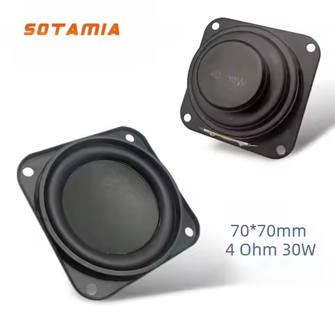 SOTAMIA 2Pcs 70mm Subwoofer Super Bass 4 Ohm 30W High Power Multimedia Waterproof Speaker DIY Blueto