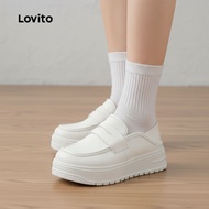 Lovito Kasut Jururawat Retro Selesa Kerja Tidak Letih Kaki Anti Licin Bernafas untuk Wanita LFA76321