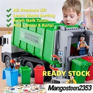 【Ready Stock】Large Lori Sampah Mainan Budak Lelaki Pneumatic Lift Garbage Truck Toy Kids Education W