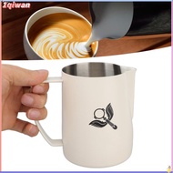 1qiwan-my YDuupxe Coffee Steaming Pitcher  Frothing Cup Milk Foaming Loop Handle 600ml For Home (Whi
