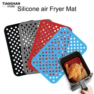 Tianshan 4Pcs Air Fryers Pad Double Sided Available Heat Resistant Hollow Out Rectangle Air Fryers Liners Kitchen Supply