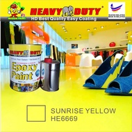 SUNRISE YELLOW HE6669 ( 5L ) HEAVY DUTY EPOXY BRAND Two Pack Epoxy Floor Paint - 4 Liter Paint + 1 Liter hardener