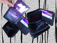 Black shiny horsehair leather wallet Imported horsehair from Portugal