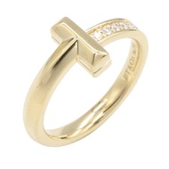 【二手】Tiffany & Co.) T One 鑽石戒指，6號，18K（黃金），女士T One鑽石戒指，二手