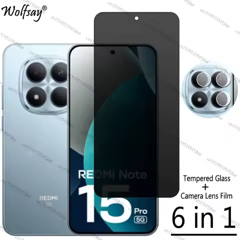 Privacy Screen Protector For Redmi Note 15 Pro Anti-Spy Tempered Glass Redmi Note15 Pro Camera Glass