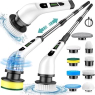 Electric Spin Scrubber for Cleaning, Bathroom Floor Shower Scrubber with Long Handle Cordless Handhe