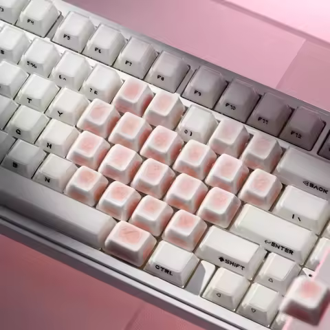 Ice Crack Love Ceramic Keycap Personality 21 Key Cherry Profile Pink Keycap for Mechanical Keyboard 