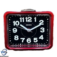 Seiko QHK062 QHK062R Black Dial Red Case Resin Alarm Clock