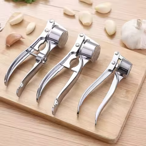 Garlic Crusher Manual Garlic Beater Zinc Alloy Garlic Crusher Stainless Steel Clip Kitchen Grinding