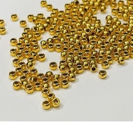 ️ SPECIAL round smooth ball Charm, size 3mm -24 Carat ️ Genuine AU9999 gold - Super hard - kj - Kent