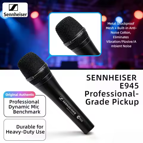 Sennheiser E945 Dynamic Vocal Microphone Supercardioid Professional Wired Stage Mic Bundle Kit For L