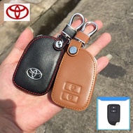 ซองหนัง ใส่กุญแจรีโมทรถยนต์ Toyota Yaris 5 ประตู,Yaris Hatchback 2014-25 แบบ Push Start โลโก้เหล็ก ร