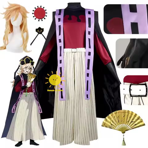 Anime Douma Cosplay Costumes Demon Cosplay Slayer Tops Cloak Pants Headdress Fan Douma Suti Wig Hall