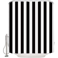 Vandarllin Extra Long Shower Curtain Fabric Shower Curtains Black and White Shower Curtain Striped 7