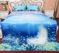 全城熱賣 - 彩繪頭層彩色水牛皮涼蓆(【海底世界】（含枕套）)(1.8mX2.0m）