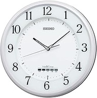Seiko Clock ZS255W Wall Clock, Radio Waves, Seiko Next Time, White Pearl, Diameter 12.2 x 2.0 inches (310 x 51 mm)