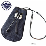 SAMURAI JEANS SJDP22 Leather x Denim Pouch 17oz