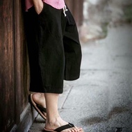 Loose large-size cotton and linen cropped pants, trendy China style men's big pants, fat men's 7 cen