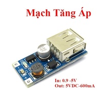 Boost circuit 0.9~5V to 5VDC - 600mA with integrated USB port - Backup charger