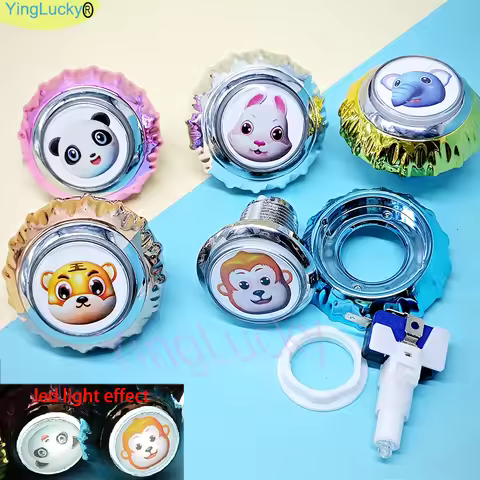 New Arcade LED button 58mm Electroplated luminous button claw machine kit Buttons. With micro switch