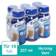 Lốc 6 chai sữa bột người lớn pha sẵn Ensure Original hương vani 237 ml