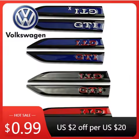 2026 Hot VOLKSWAGEN 2Pcs Metal Car Side Fender Bumper Strip Protective Sticker for Volkswagen GTI Go