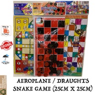 BOARD GAME AEROPLANE GAME/DRAUGHT GAME/ SNAKE GAME (24CM X 24CM)