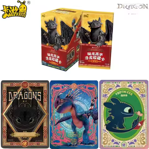 KAYOU How to Train Your Dragon Collectible Cards, Illustrated Dragon Artwork with Ornate Fantasy Fra