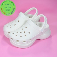 DÉP SỤC ĐẾ XUỒNG NHỰA ĐI MƯA CROCS BAE ĐẾ CAO 8CM CLOG CHO NỮ MÀU TRẮNG