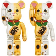 🔥少量補貨🔥巜 MEDICOM TOY BE@RBRICK 招財貓 開運 銀×金 千萬両 銀x金 1000% 》