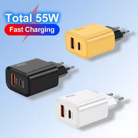 Total 55W USB C PD 30W Fast Charger for iPhone 15 14 13 Samsung Huawei Mate60 Nova Xiaomi OPPO POCO