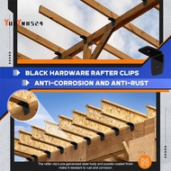 For Lumber for Lumber Pergola 12 Pcs Black Rafter Clips Hardware Rafter Brackets Timber Beam, Ceilin