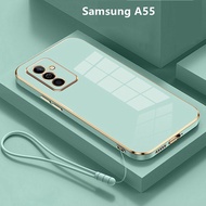 Casing Samsung A55 5G Case Plating Cover Solid Color Soft TPU Phone Case Samsung Galaxy A55 5G