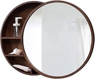 Wall Mounted 27.5inch Bathroom Mirror Cabinet Wall Mounted Space Saver Storage Cabinet with Round Mi