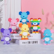 [hot buy]12cm  DIY Net Red Love Violent Bear Model Bearbrick Lego Mini Animal Assembled Building Blo