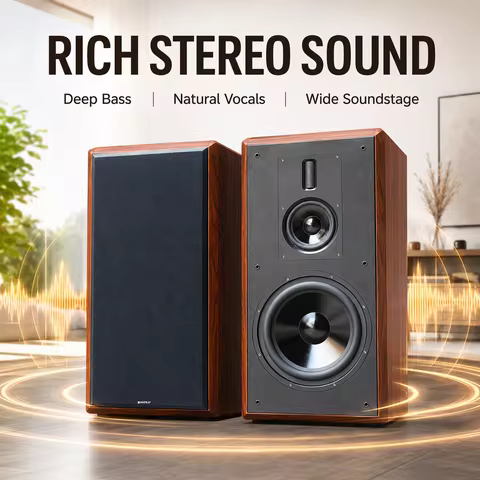 10 Inch Bookshelf Speaker 250W Three-Way Sound Equipment 4Ohm Passive Fever Sound Box For Home Theat