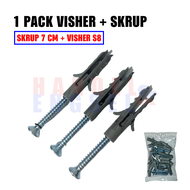 Skrup 7cm dan Spiser Set Piser Sekrup Screw S8
