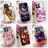 Honor X8B Case Cover Transparent Cute Cat Fashion Butterfly Funny Painted Casing Honor LLY-LX1 LLY-L