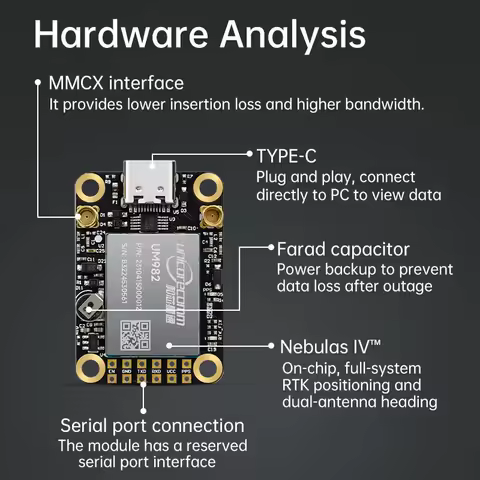 WITMOTION RTK-UM982 GNSS Receiver ZED-F9P UM980 Sensor, GPS BDS GLONASS NMEA0183 Module Differential